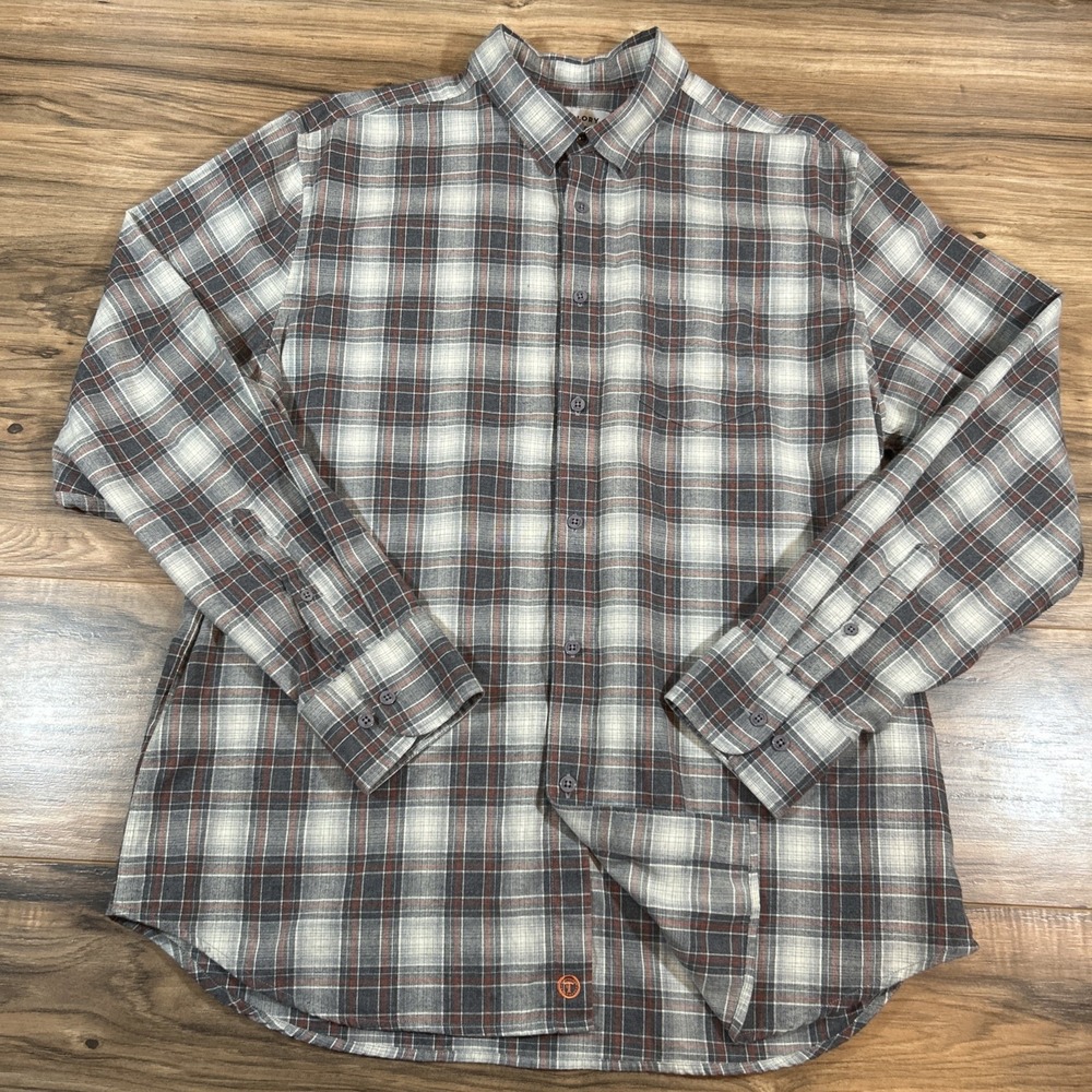 Twillory Untuckable Mens L-XL Tailored Fit |Grey| Long Sleeve Button Down Shirt